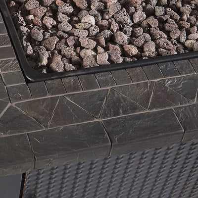 Endless Summer Decorative Push Button Outdoor LP Gas Fire Pit + Rocks (Damaged)