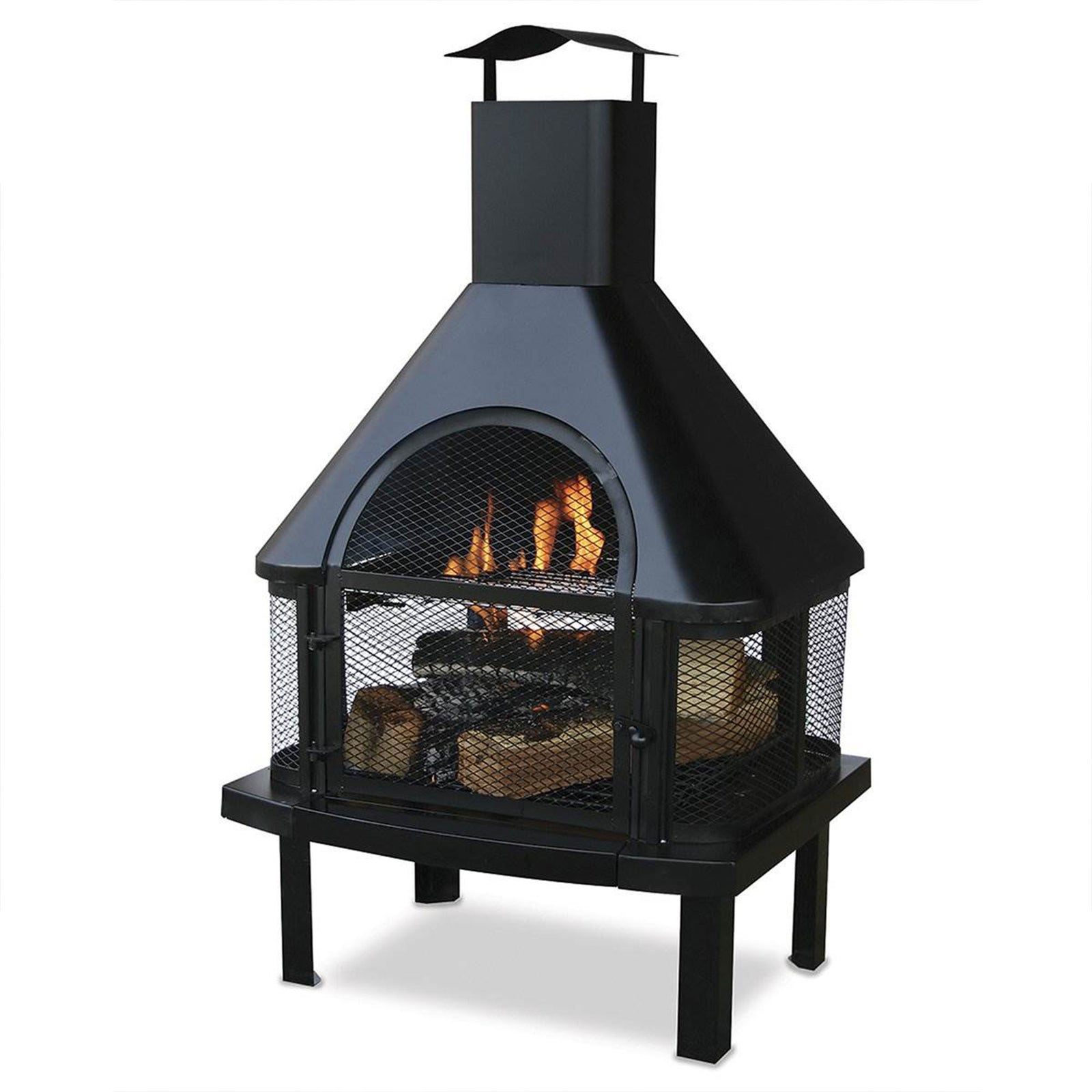 Four Seasons Courtyard Wood Burning Fireplace Chimney Fire Bowl, Black (Used) - VMInnovations