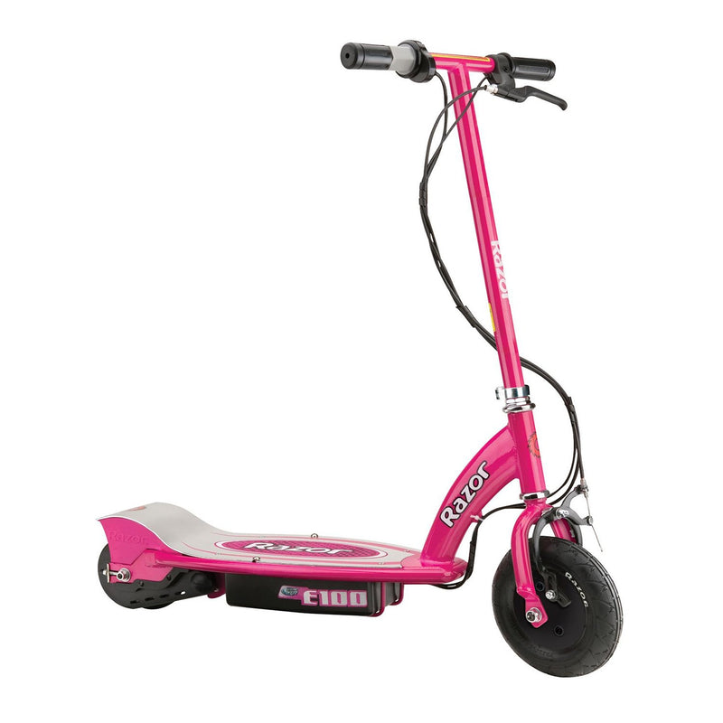 Razor E100 Kid Ride On 24V Motorized Electric Powered Scooters, Black & Pink