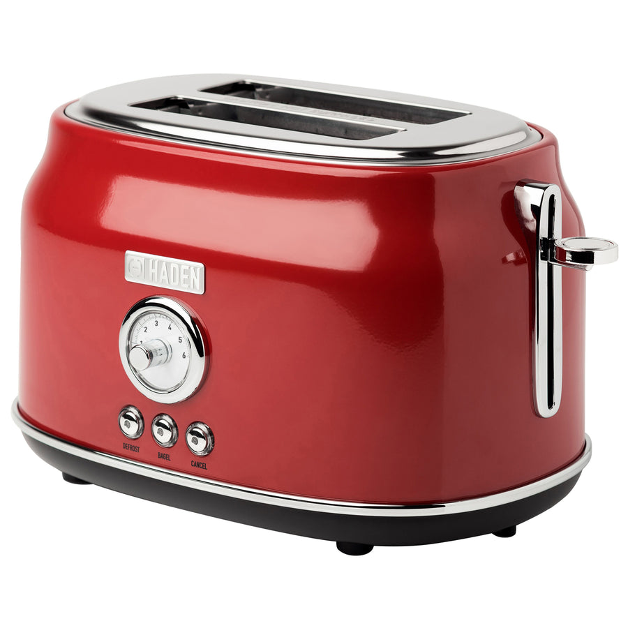 Haden Dorset 2-Slice Wide Slot Stainless Steel Retro Toaster, Red (Open Box) - VMInnovations