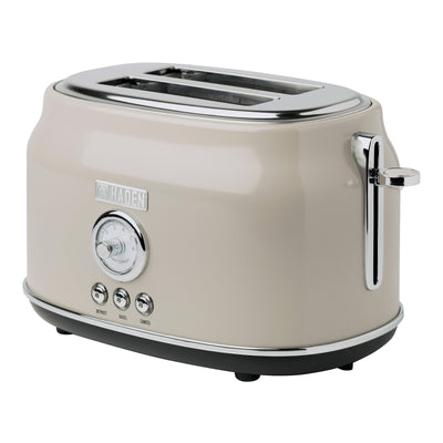 Haden Dorset Wide Slot Stainless Steel Retro 2-Slice Toaster, Putty Beige (Used) - VMInnovations