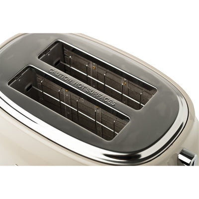 Haden Dorset Wide Slot Stainless Steel Retro 2-Slice Toaster, Putty Beige (Used) - VMInnovations