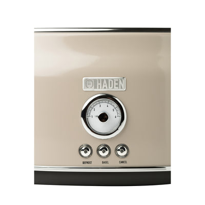 Haden Dorset Wide Slot Stainless Steel Retro 2-Slice Toaster, Putty Beige (Used) - VMInnovations