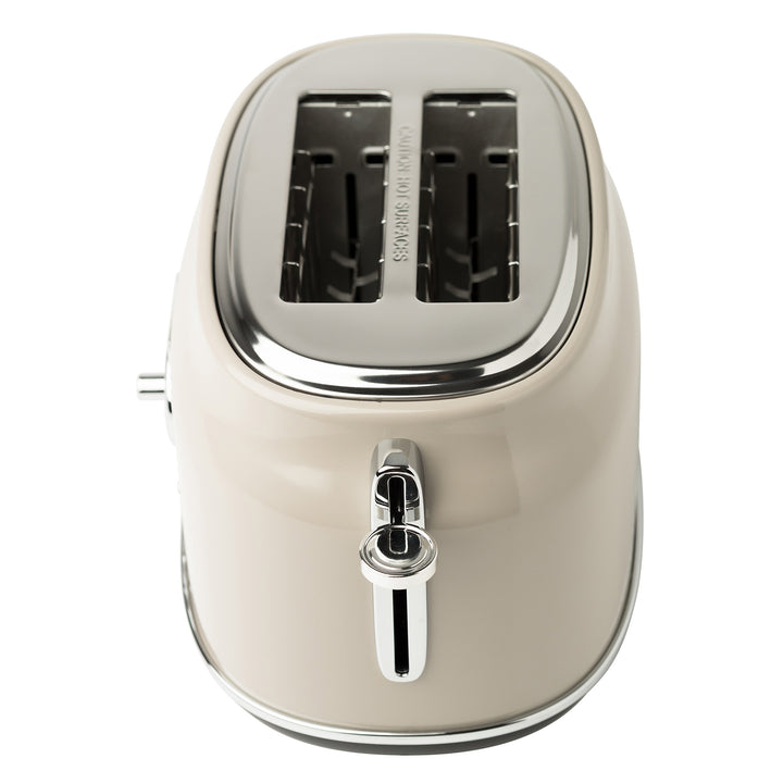 Haden Dorset 2 Slice Wide Slot Stainless Steel Toaster, Putty & Chrome