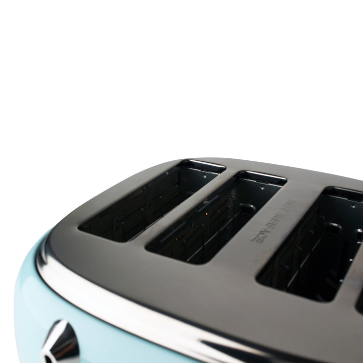 Haden Heritage 4-Slice Wide Slot Stainless Steel Body Toaster, Turquoise (Used)