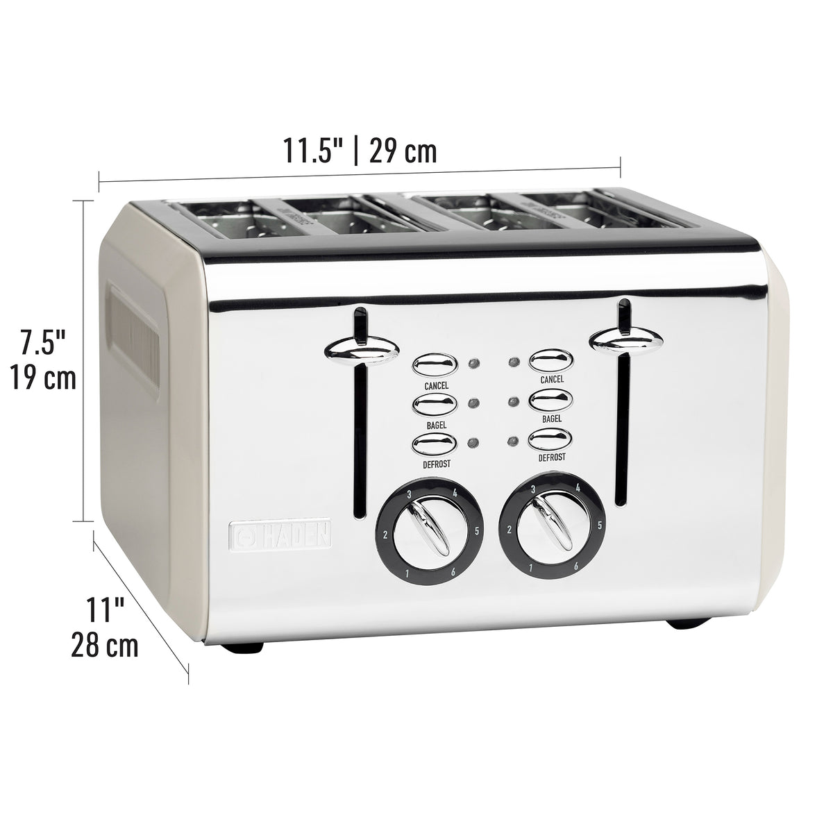 Haden Cotswold Wide Slot Stainless Steel Retro 4 Slice Toaster (For Parts)