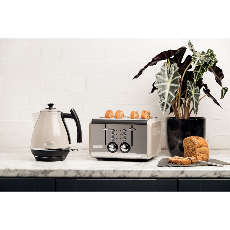 Haden Stainless Steel Retro Toaster & 1.7 Liter Stainless Steel Electric Kettle