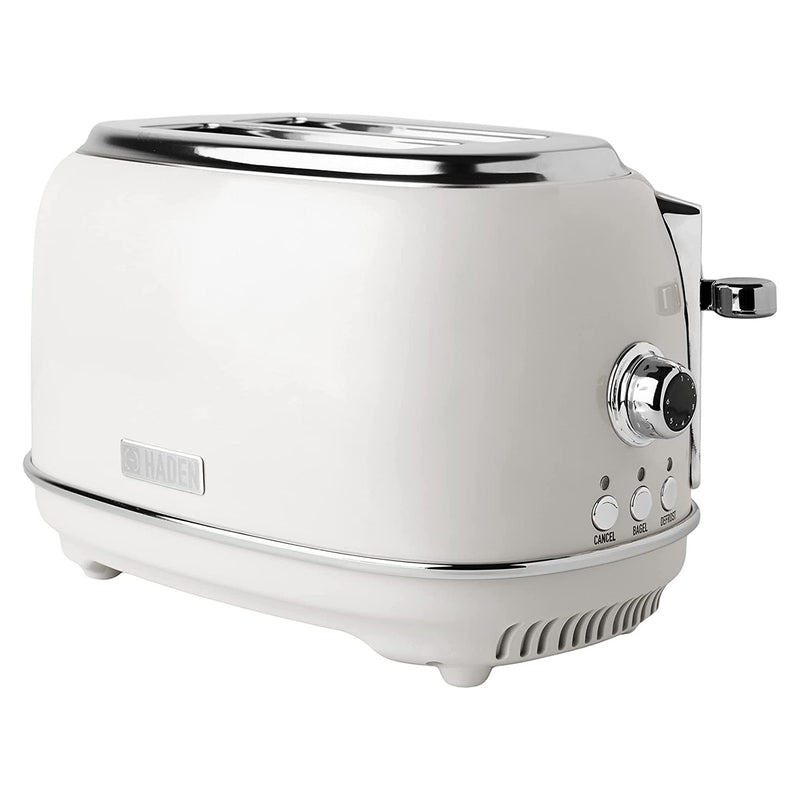 Heritage 2 Slice Wide Slot Stainless Steel Bread Toaster, White (Open Box)