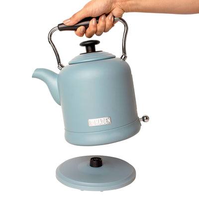 Haden Highclere 1.5 Liter Vintage Electric Tea Pot Kettle, Pool Blue (Open Box)