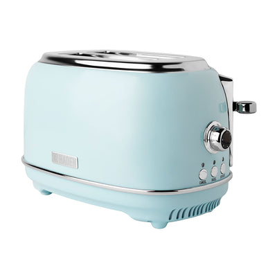 Haden Heritage 2 Slice Wide Slot Stainless Steel Toaster, Turquoise/Chrome(Used) - VMInnovations