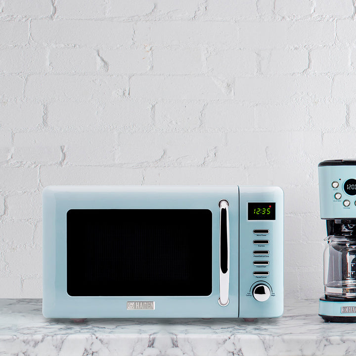 Haden Heritage Vintage Retro 0.7 Cu Ft 700W Microwave Oven, Blue (For Parts)