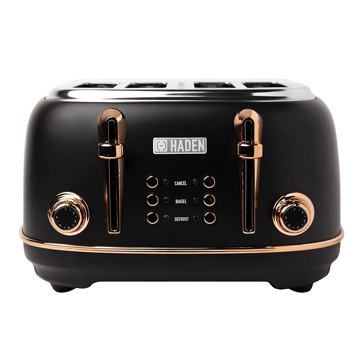 Haden Dorset 4 Slice Wide Slot Toaster with Tray, Black/Copper (For Parts) - VMInnovations