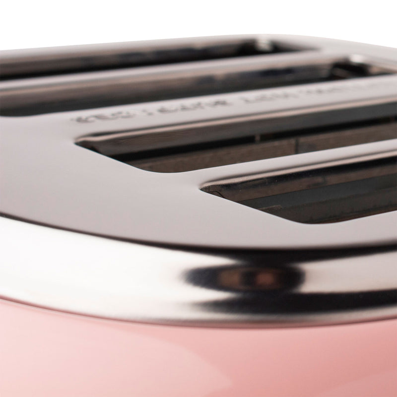 Haden Heritage 4 Slice Wide Slot Stainless Steel Toaster, Pink (Open Box)