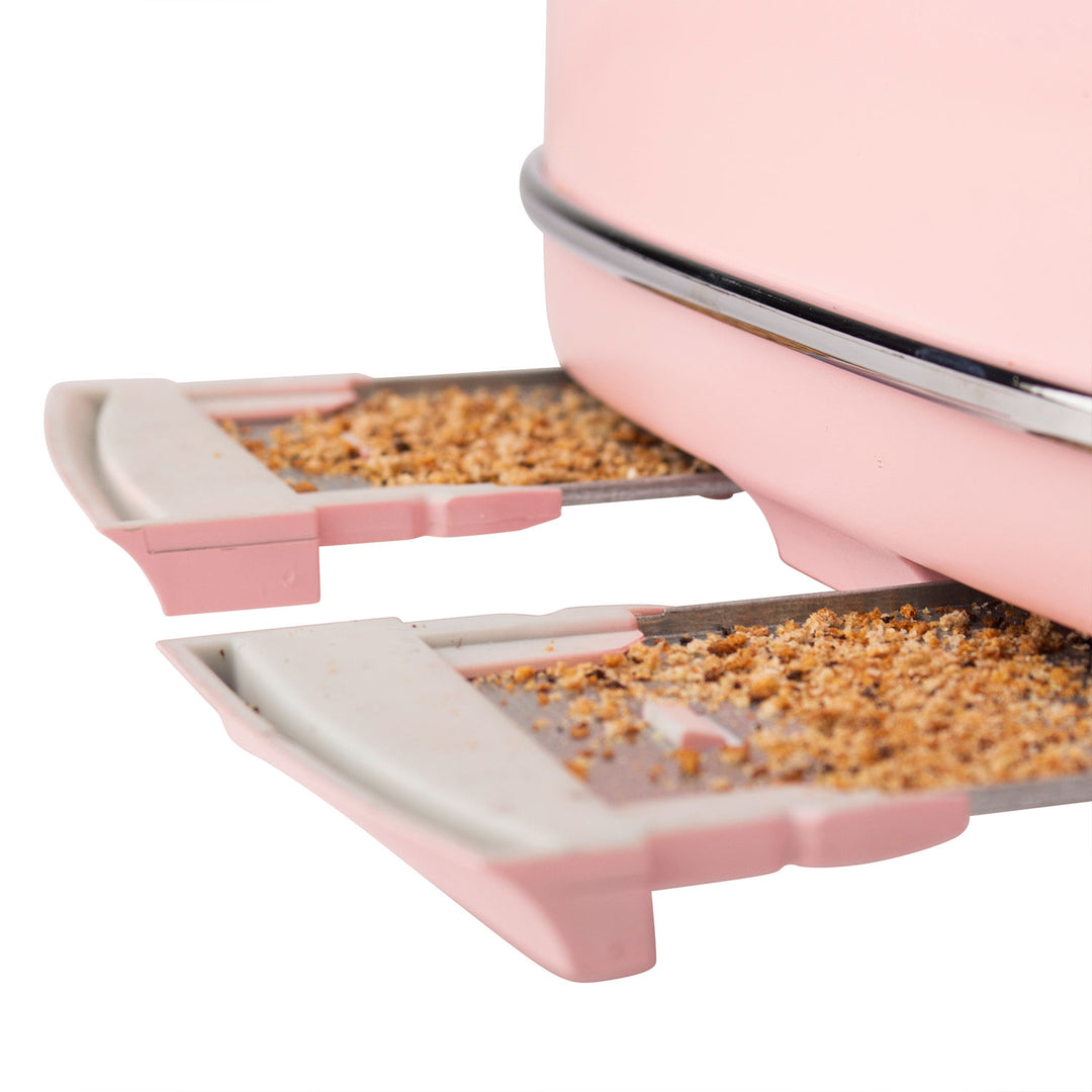 Haden Heritage 4 Slice Wide Slot Stainless Steel Toaster w/ Defrost, Pink (Used) - VMInnovations