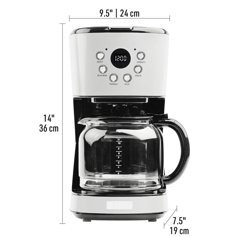 Haden Heritage 12 Cup Programmable Coffee Maker with Countertop Microwave, Ivory