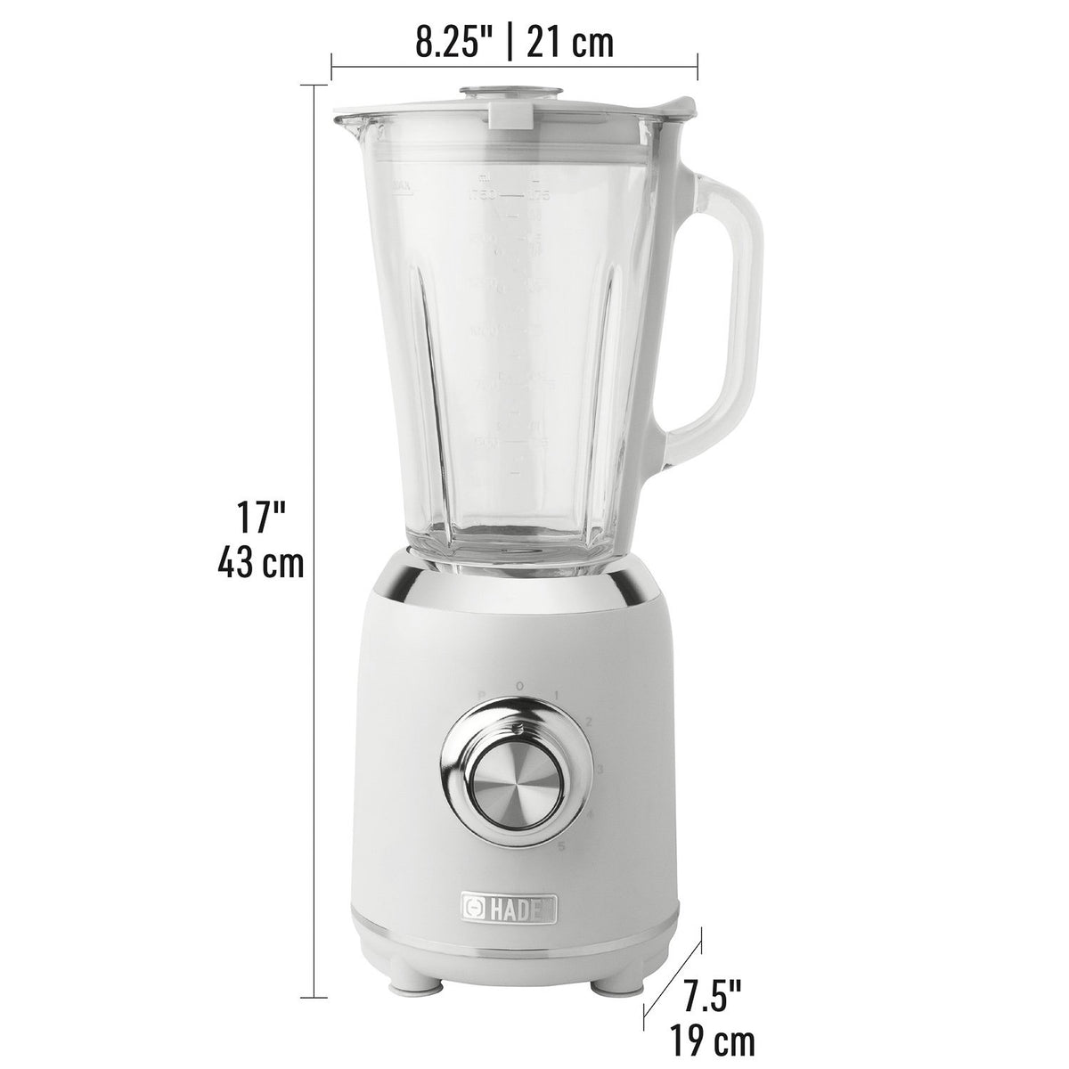 Haden Heritage Retro Style 56 oz 5 Speed Blender w/ Glass Jar, White (For Parts)