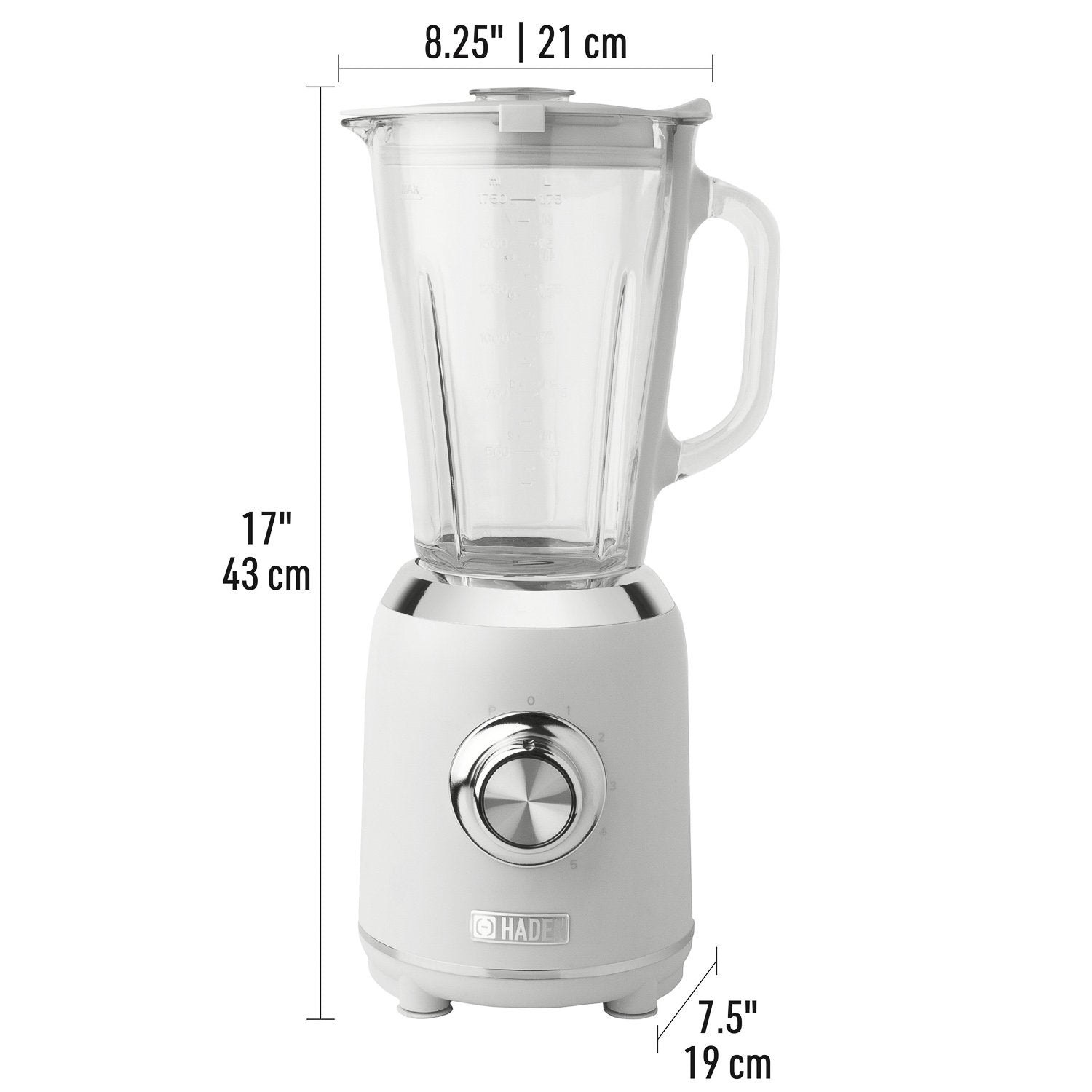 Haden 75062 Heritage Retro Style 56 Ounce 5 Speed Blender with Glass Jar, White (Refurbished)