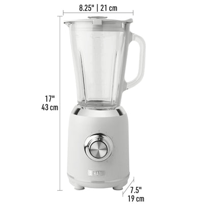 Haden 75062 Heritage Retro Style 56 Ounce 5 Speed Blender with Glass Jar, White (Refurbished)