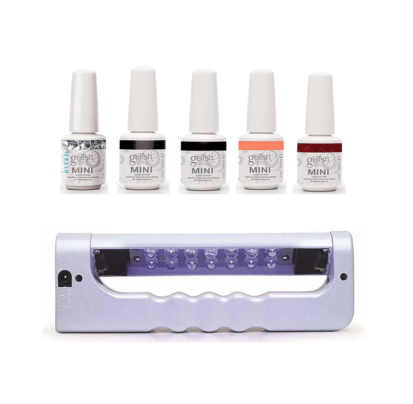 Gelish 5 Color UV LED Gel Nail Polish Starter Kit w/ Portable Light (Open Box)