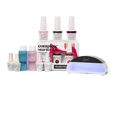 Gelish Gel Nail Polish Starter Kit, 9 mL with 5 Colors and LED Light, (2 Pack)