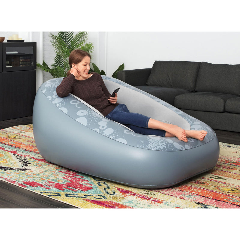 Bestway Comfi Cube Deluxe Inflatable Gaming Lounger Chair Armchair, Gray (Used)