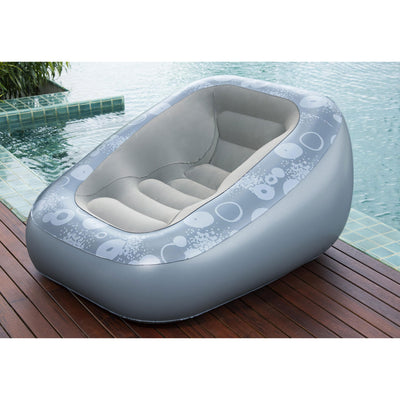 Bestway Comfi Cube Deluxe Inflatable Indoor or Outdoor Padded Lounge Chair, Gray