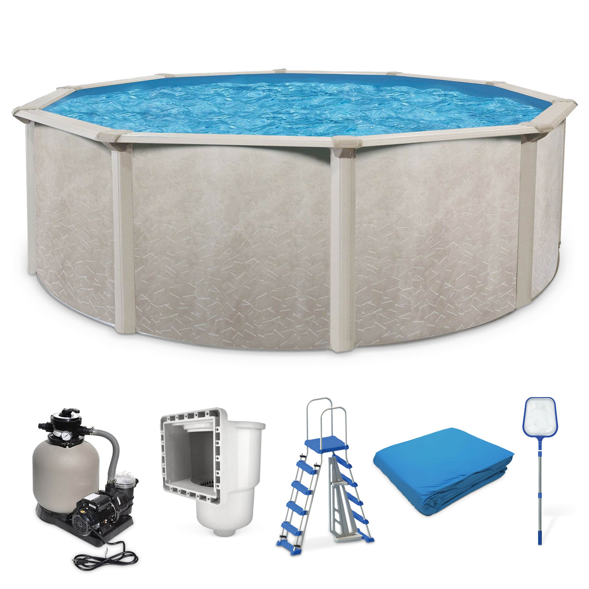 Phoenix 21' x 52" Frame Above Ground Swimming Pool with Pump, Ladder (Open Box)