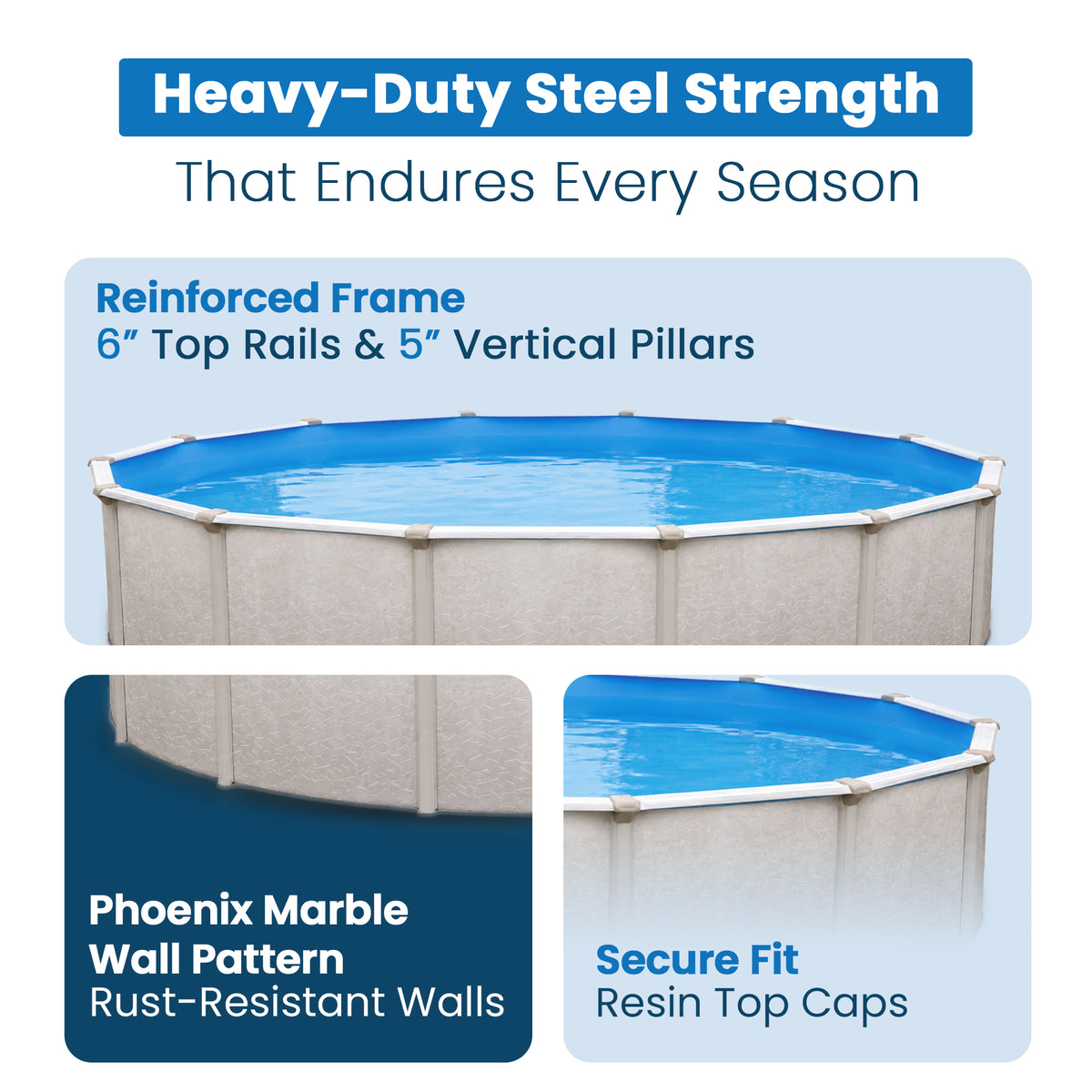 Phoenix 21' x 52" Frame Above Ground Swimming Pool with Pump, Ladder (Open Box)
