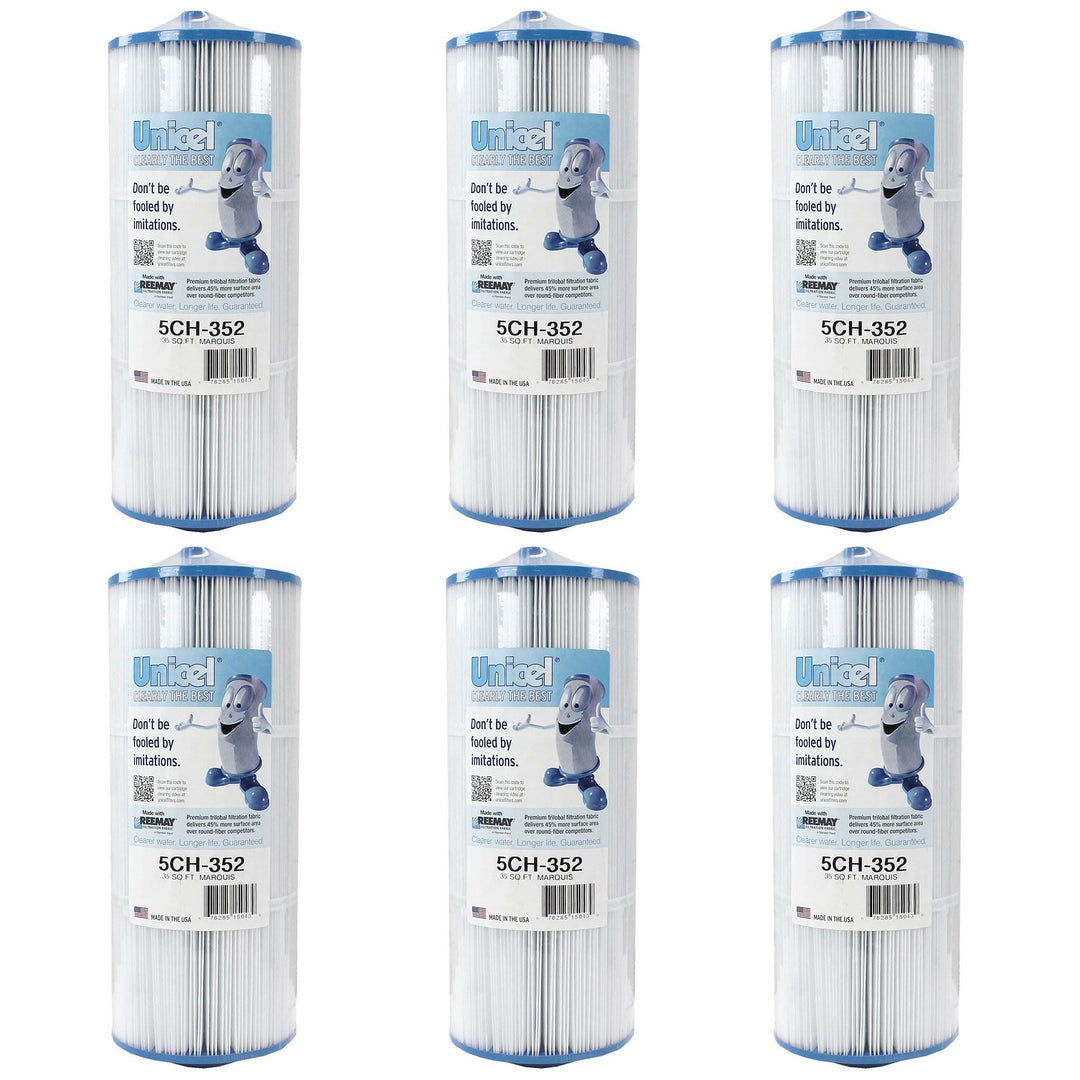 Unicel 5CH-352 Replacement 35 SqFt Filter Cartridge for Spa, 151 Pleats (6 Pack) - VMInnovations