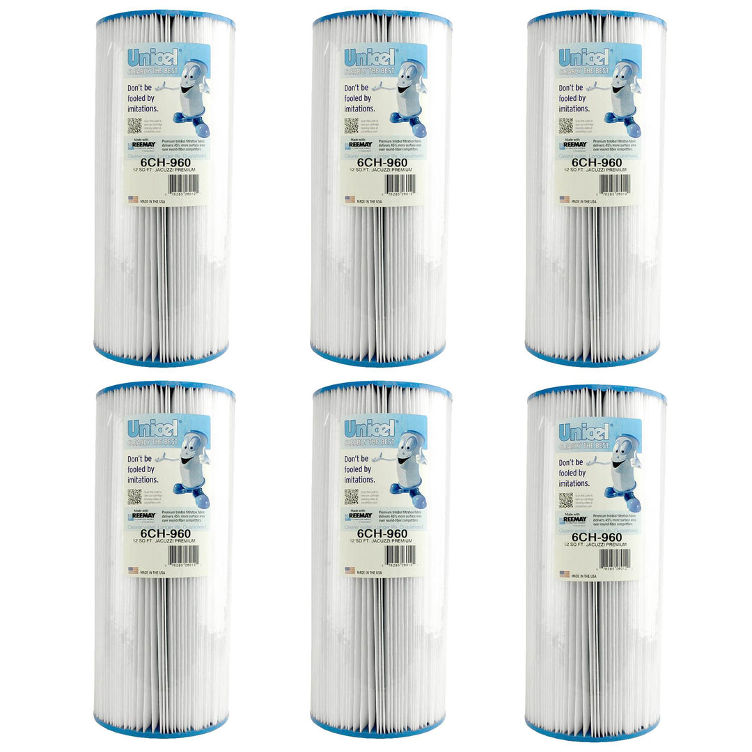 Unicel 6CH-960 Replacement 52 SqFt Filter Cartridge for Spa, 113 Pleats (6 Pack) - VMInnovations