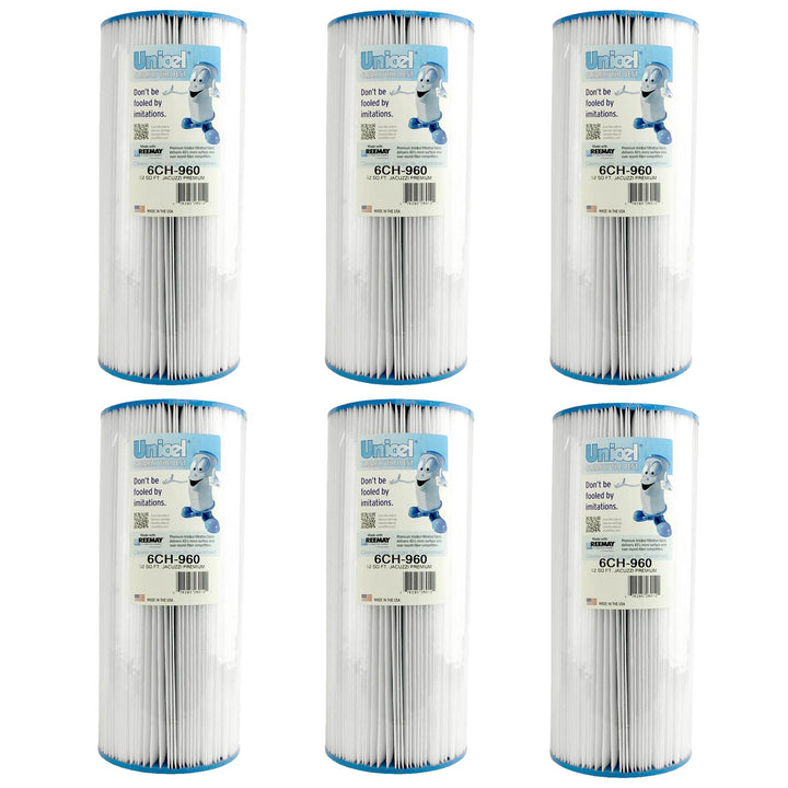 Unicel 6CH-960 Replacement 52 SqFt Filter Cartridge for Spa, 113 Pleats (6 Pack) - VMInnovations