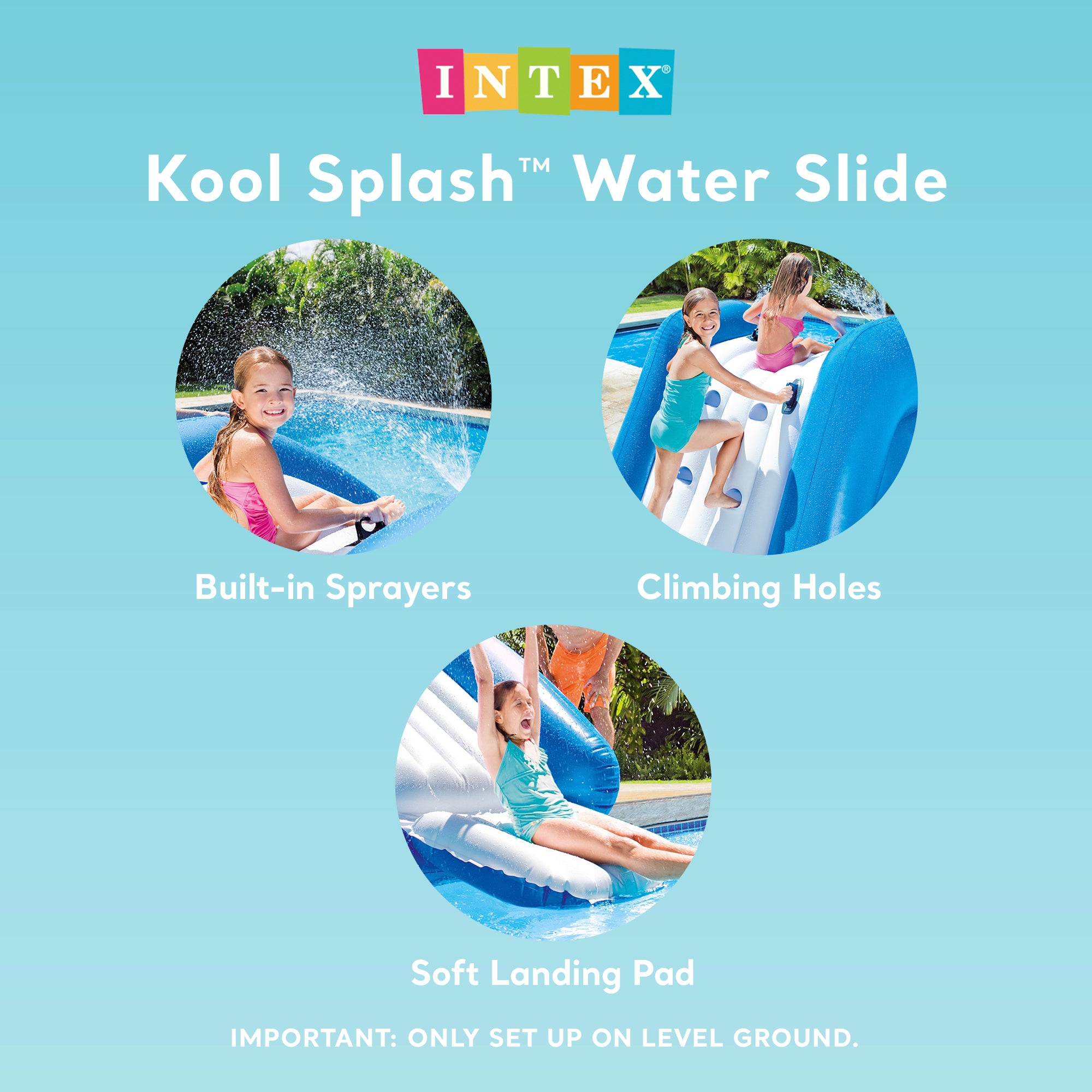 Intex Kool Splash Inflatable Play Center Water Slide | (Open Box) (2 Pack) - VMInnovations