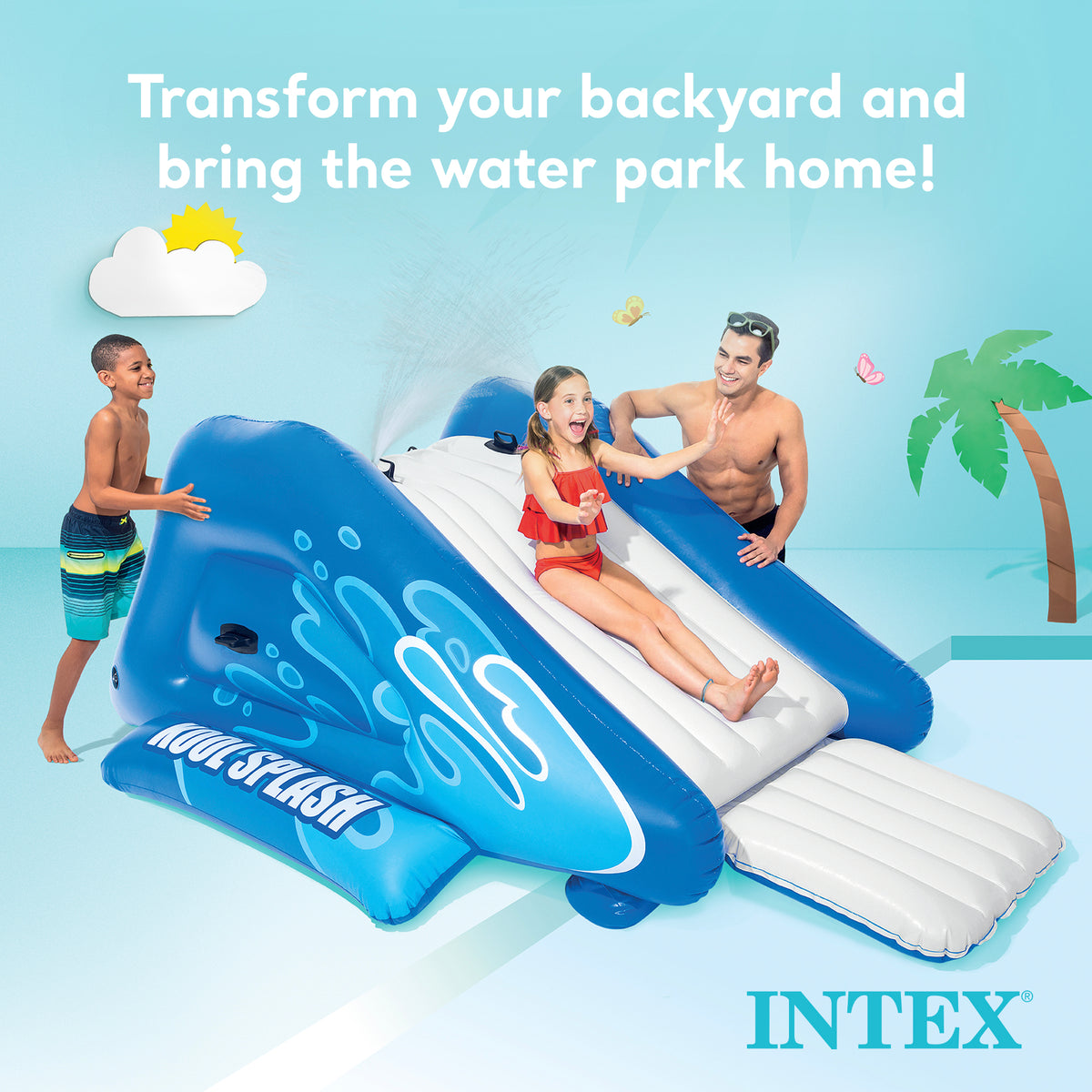 Intex 58849EP Kool Splash Inflatable Play Center Pool Water Slide (Damaged)