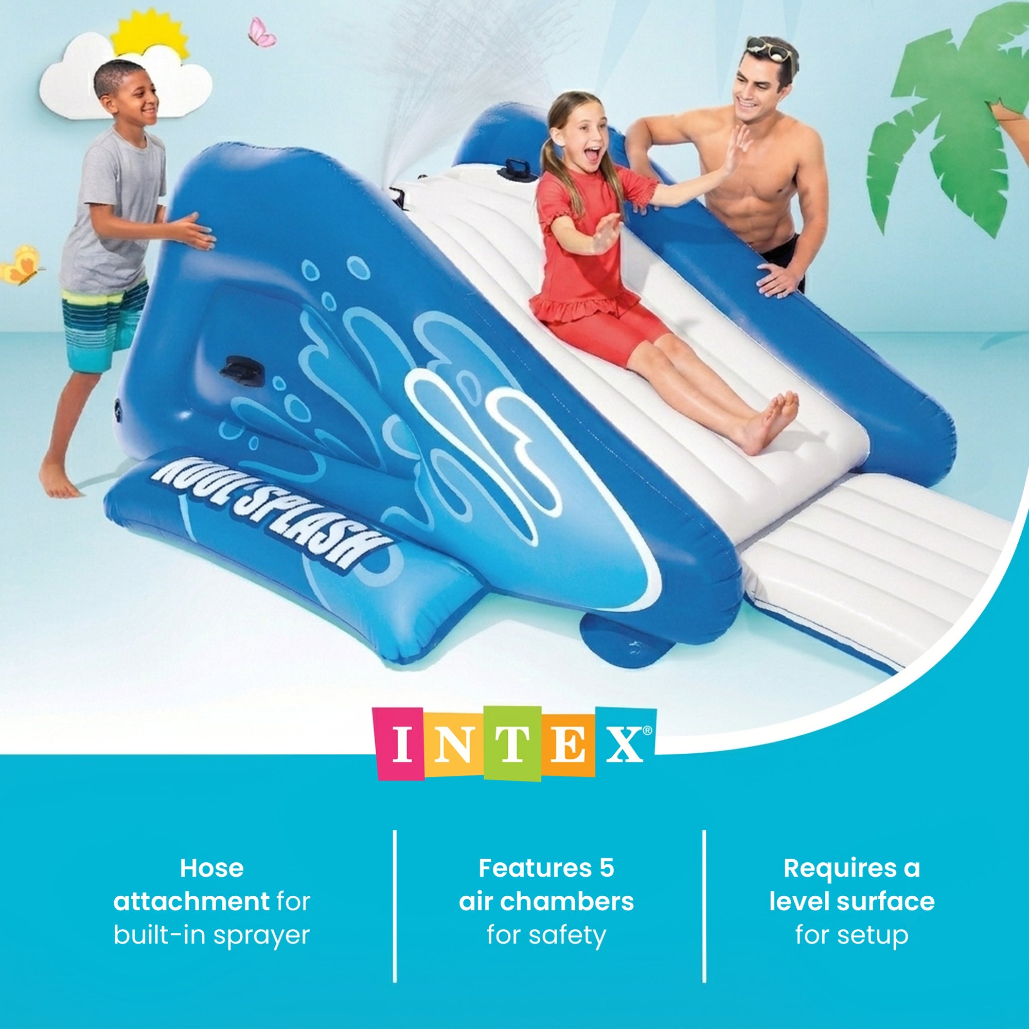 Intex Kool Splash Inflatable Swimming Pool Water Slide accessory (Used)