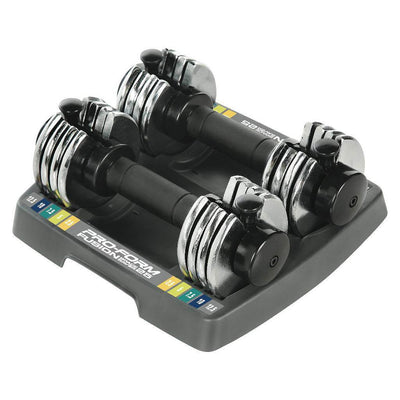 SpaceSaver 25 Pounds Double Adjustable Dumbbells | PFSAW2514 (Open Box)