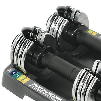 SpaceSaver 25 Pounds Double Adjustable Dumbbells | PFSAW2514 (Open Box)