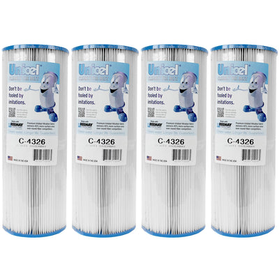 Unicel C-4326 Replacement 25 Sq Ft Pool Hot Tub Spa Filter Cartridge (4 Pack)