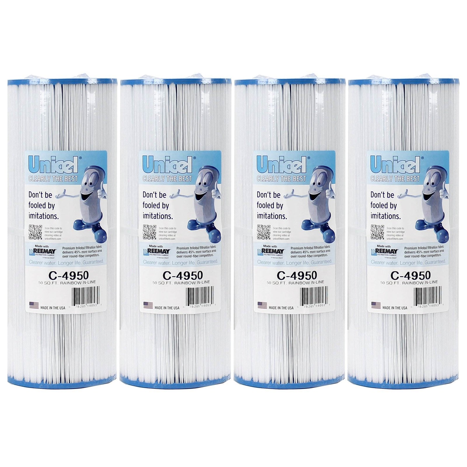 Unicel C-4950 Replacement 50 Sq Ft Pool Hot Tub Spa Filter Cartridge (4 Pack) - VMInnovations