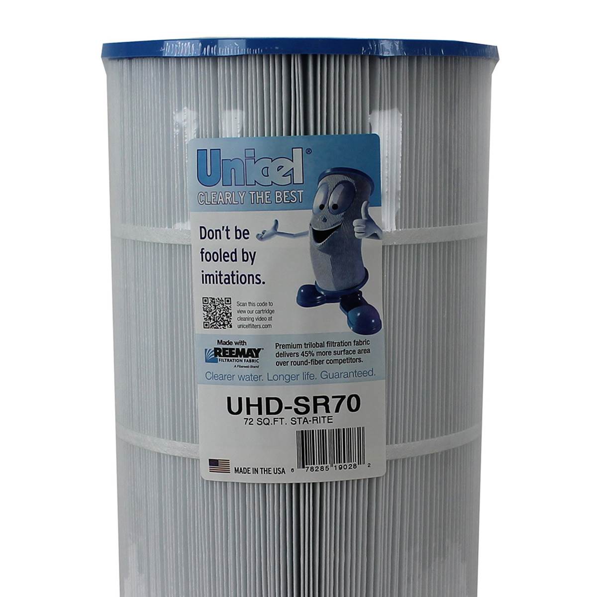Unicel UHD-SR70 72 Sq Ft 4 Oz Media Pool Filter Cartridge, 195 Pleats (6 Pack) - VMInnovations