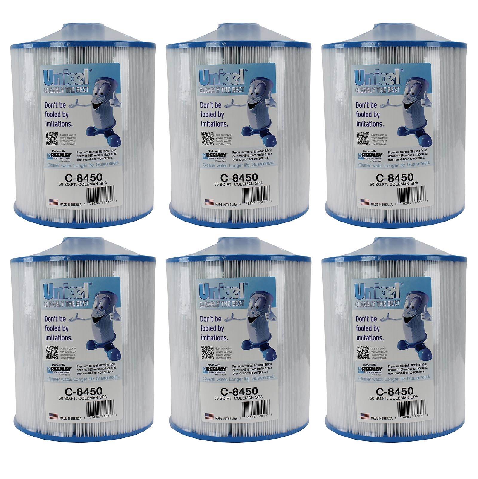 Unicel C-8450 Spa Replacement Cartridge Filter 50 Ft Coleman/Maax Spas (6-Pack)