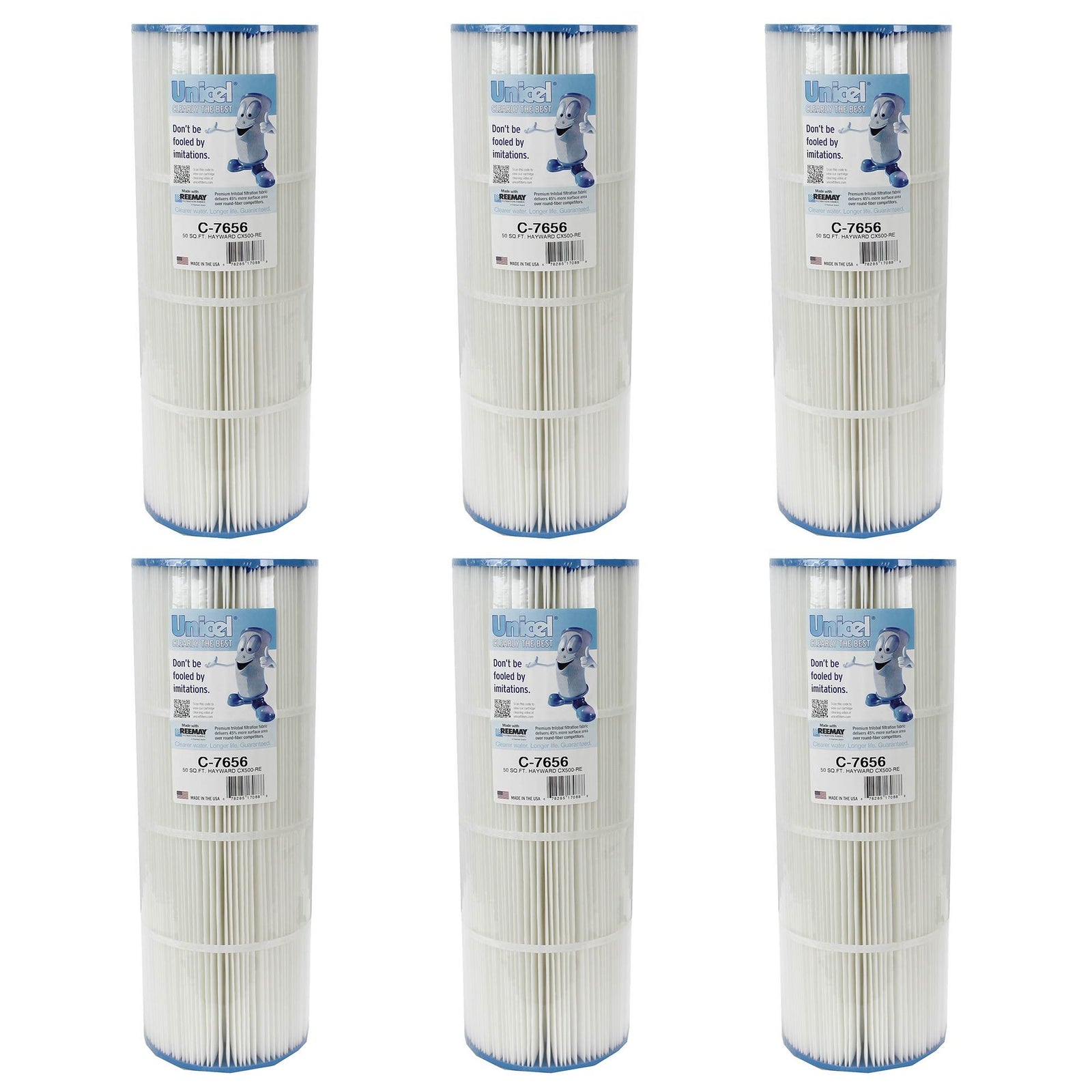 Unicel C-7656 Replacement 50 Sq Ft Pool Spa Filter Cartridge, 108 Pleats, 6 Pack - VMInnovations