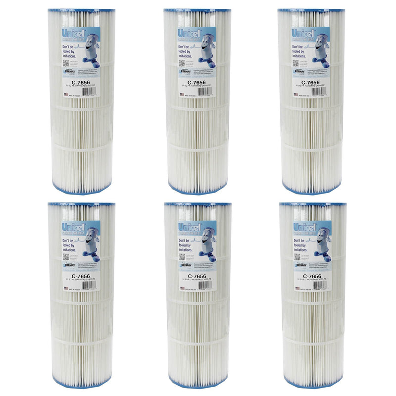 Unicel C-7656 Replacement 50 Sq Ft Pool Spa Filter Cartridge, 108 Pleats, 6 Pack