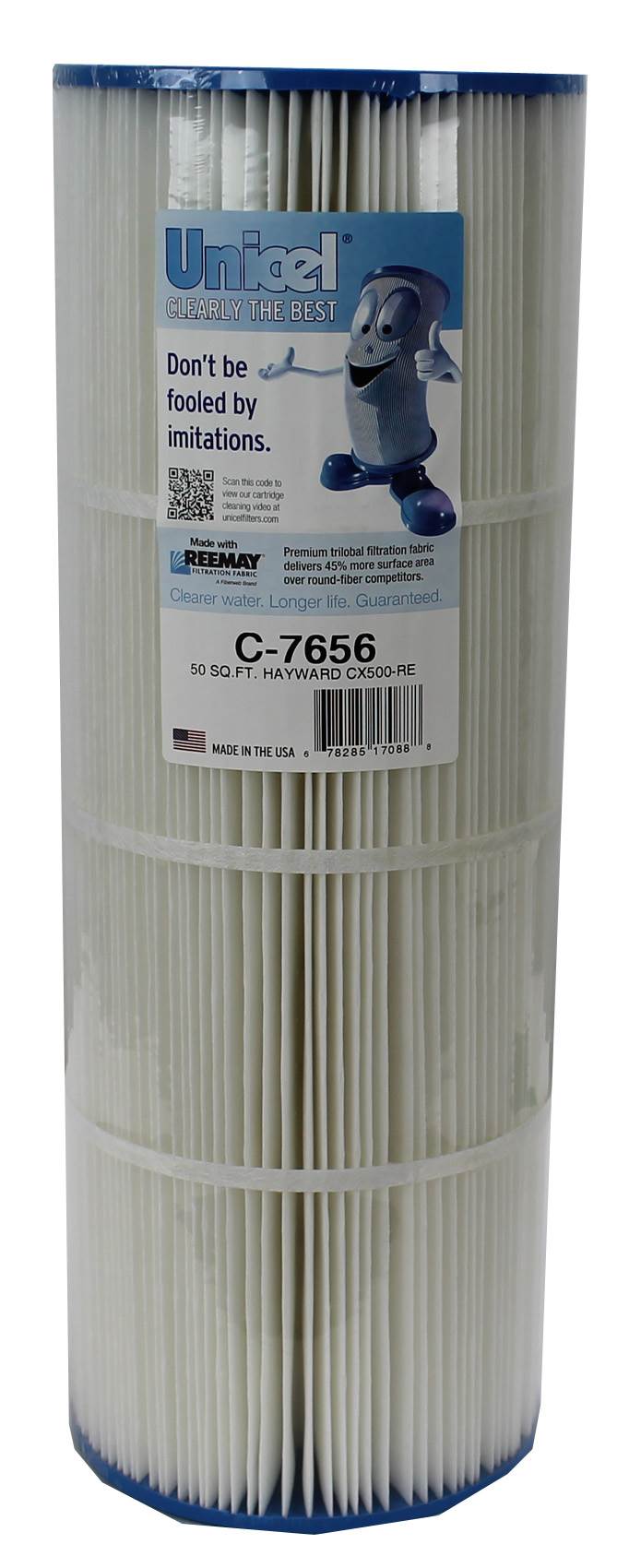 Unicel C-7656 Replacement 50 Sq Ft Pool Spa Filter Cartridge, 108 Pleats, 6 Pack