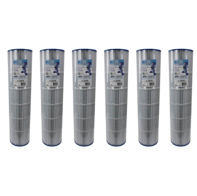 Unicel C-7676 Replacement 75 Sq Ft Pool Spa Filter Cartridge, 108 Pleats, 6 Pack