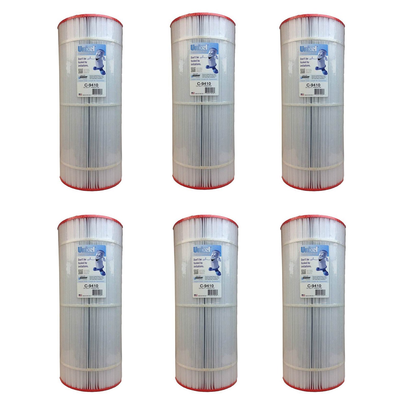 Unicel C-9410 Replacement 100 Sq Ft Pool Filter Cartridge, 155 Pleats, 6 Pack - VMInnovations