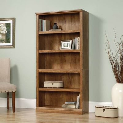 Sauder Furniture Select Collection 5 Shelf Bookcase, Chestnut 416354 (Open Box)