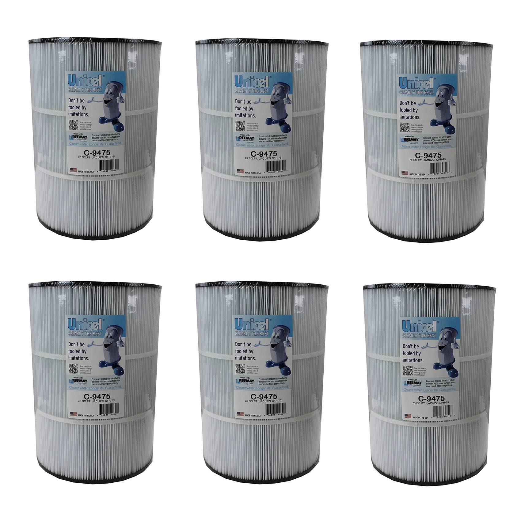 Unicel 75 Square Feet Spa Sharp Pleat Replacement Filter Cartridge (6 Pack)