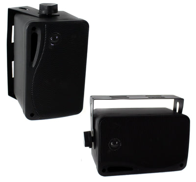 Pyle PLMR24B 3.5" 200 Watt 3-Way Weather Proof Mini Box Speakers - VMInnovations