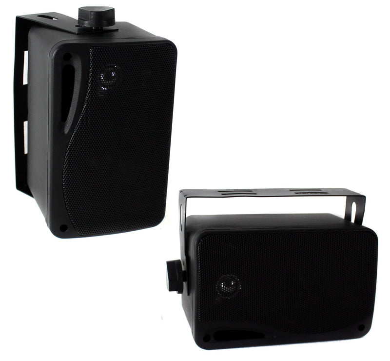 Pyle 3.5" 200 Watt 3-Way Weather Proof Mini Box Speaker System Black (Used)