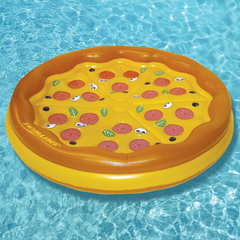 Swimline Giant 70" Inflatable Personal Pan Pizza Pool Float, Lake Water Raft - VMInnovations